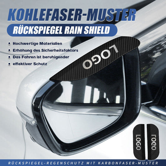 Kohlenstoff-Faser-Muster Rückspiegel Rain Shield（1 Paar）