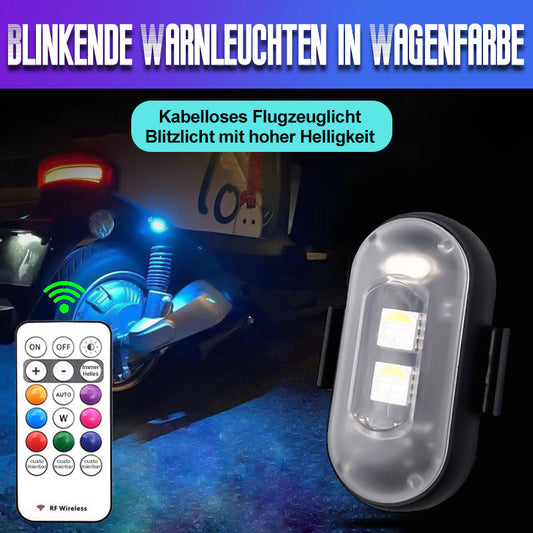 Blinkende Warnleuchten in Wagenfarbe