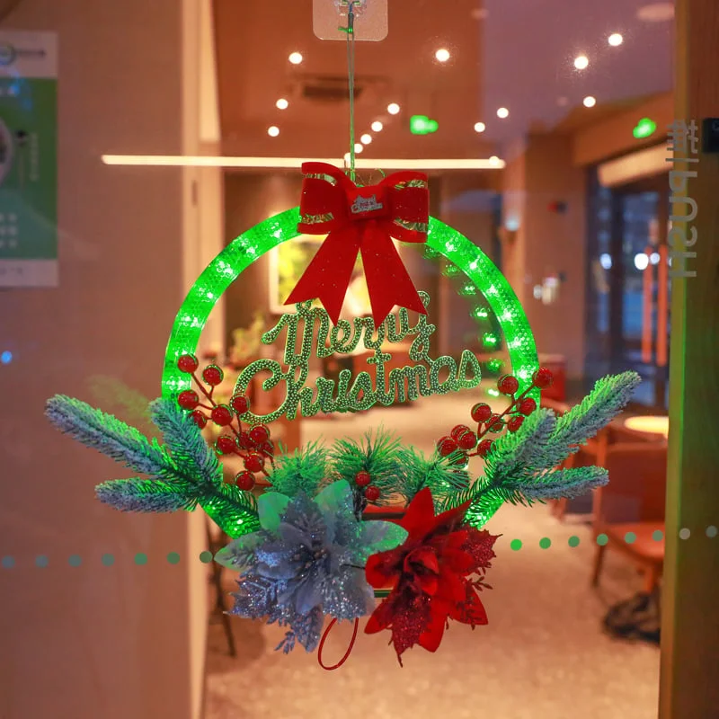 🎁 Weihnachtskranzdekorationen mit LED-Lichtern💥