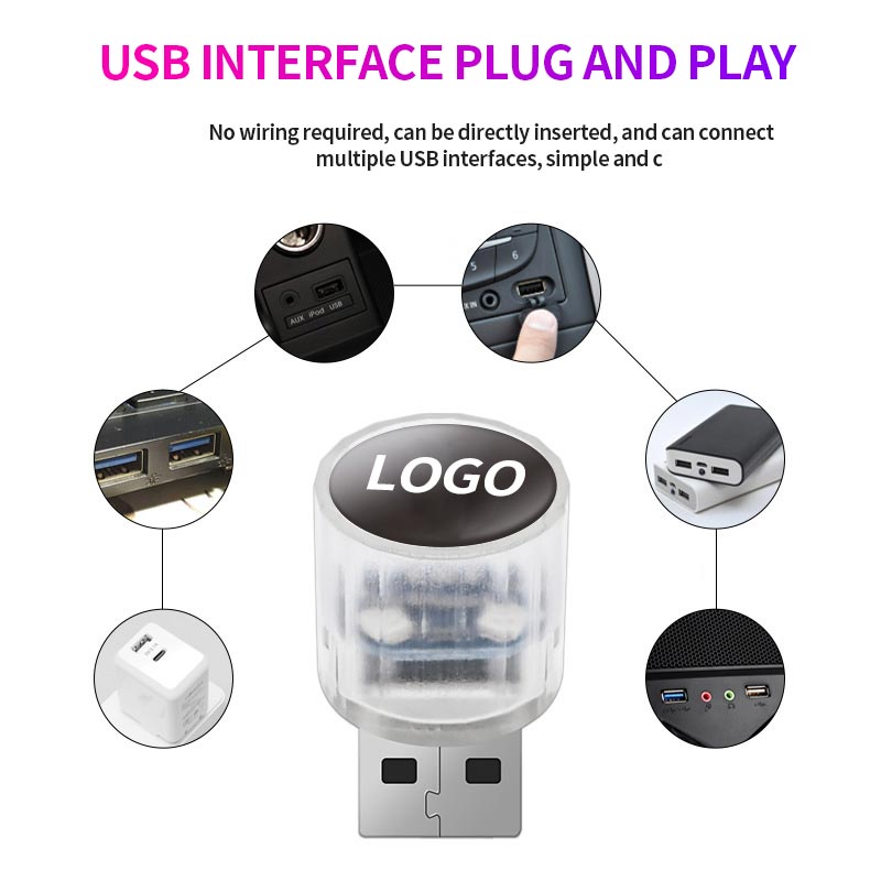 Mini-USB-LED-Auto-Innenraum-Atmosphäre dekoratives Licht（1 SET）