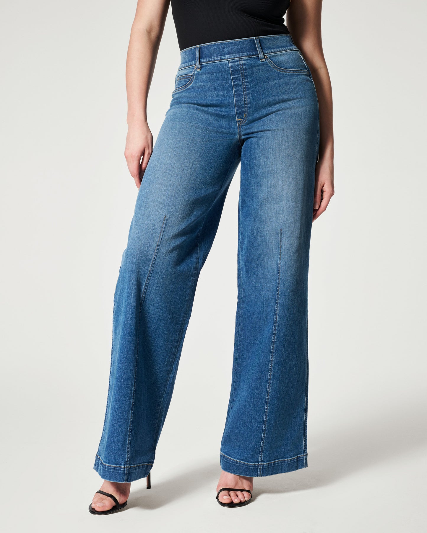 Gesäumte Jeans mit weitem Bein, Vintage Indigo（Kaufen Sie 2 versandkostenfrei）