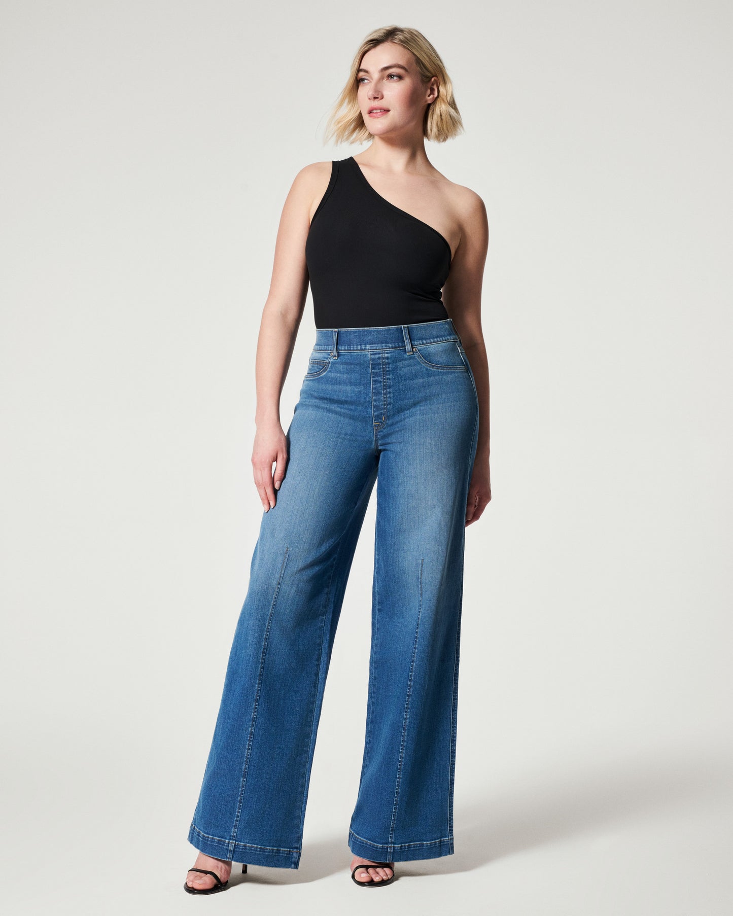 Gesäumte Jeans mit weitem Bein, Vintage Indigo（Kaufen Sie 2 versandkostenfrei）